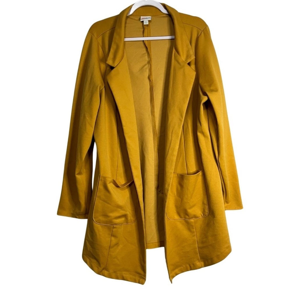 LuLaRoe Gwen Mustard Yellow Blazer Jacket 2XL